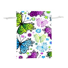 Butterflies, Abstract, Background, Colorful Lightweight Drawstring Pouch (l) by kyorashop23