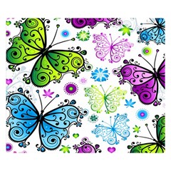 Butterflies, Abstract, Background, Colorful Premium Plush Fleece Blanket (small) by kyorashop23