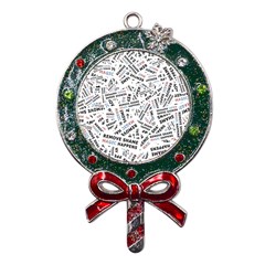 Embrace The Magic Inspirational Phrase Pattern Metal X mas Lollipop With Crystal Ornament by dflcprintsclothing