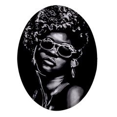 Afro Beauty Woman Portrait (ai+human) Oval Glass Fridge Magnet (4 Pack) by dflcprintsclothing