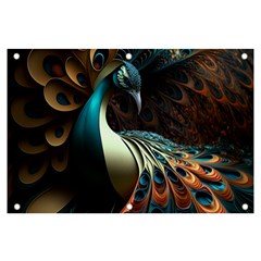Colorful Peacock Bird Feathers Banner And Sign 6  X 4  by Apen