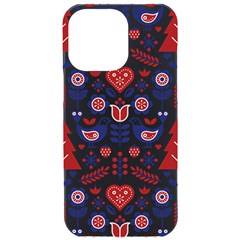 Scandinavian Folk Seamless Pattern Iphone 15 Pro Max Black Uv Print Pc Hardshell Case by Grandong