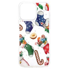 Christmas Socks Gloves Candy Cane Stocking Seamless Iphone 15 Pro Max Tpu Uv Print Case by Grandong