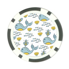 Whale Cartoon Whale Seamless Cartoon Character Animals Leaf Poker Chip Card Guard by Grandong
