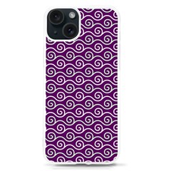 Violet White Pattern Iphone 15 Tpu Uv Print Case by ytdream