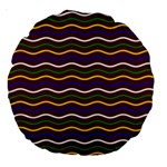Multicolor Wave Pattern Large 18  Premium Round Cushions Back