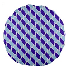 White Blue Pattern Large 18  Premium Round Cushions by ytdream