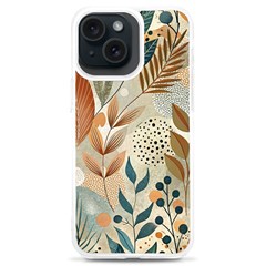 Leaves Pattern Flower Floral Flora Iphone 15 Plus Tpu Uv Print Case by Bedest