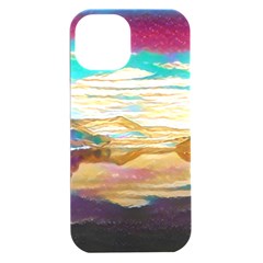 Vibrant Sunset Over Serene Lake Iphone 15 Plus Black Uv Print Pc Hardshell Case by ExtraAwesomeSauce