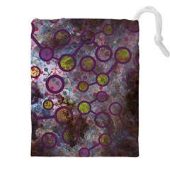 Abstract Molecular Space Art Drawstring Pouch (4xl) by ExtraAwesomeSauce