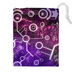 Cosmic Network Geometric Art Drawstring Pouch (4xl) by ExtraAwesomeSauce