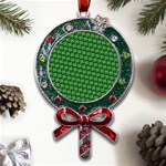 St. Patrick s Day Clovers Metal X Mas Lollipop with Crystal Ornament Front