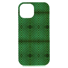 Green Diamond Grid Pattern Iphone 15 Plus Black Uv Print Pc Hardshell Case by ExtraAwesomeSauce