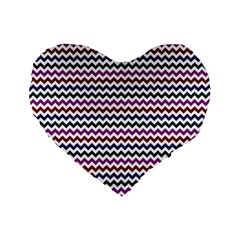Chevron Pattern Standard 16  Premium Flano Heart Shape Cushions by ytdream