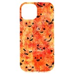 Carved Pumpkin Faces iPhone 15 Plus Black UV Print PC Hardshell Case Front