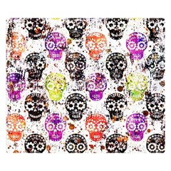 Sugar Skulls - Floral Premium Plush Fleece Blanket (small) by kyorashop23