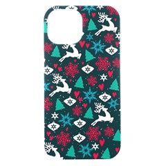 Holiday Season Pattern Iphone 15 Black Uv Print Pc Hardshell Case by kyorashop23