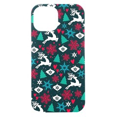Holiday Season Pattern Iphone 15 Plus Black Uv Print Pc Hardshell Case by kyorashop23