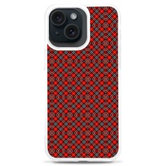 Red Diagonal Plaids Iphone 15 Plus Tpu Uv Print Case by ConteMonfrey