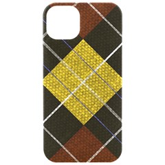 Yellow Plaid Iphone 15 Pro Black Uv Print Pc Hardshell Case by ConteMonfrey