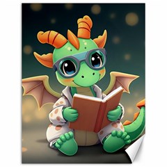 Baby Dragon Reading A Book Canvas 12  X 16  by AIDreaming