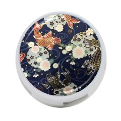 Japanese Wave Koi Illustration Pattern 4-port Usb Hub (two Sides) by Ndabl3x
