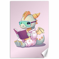 Baby Dragon Reading Canvas 20  X 30  by AIDreaming