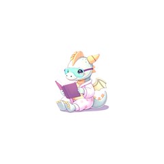 Baby Dragon Reading Iphone 15 Pro Black Uv Print Pc Hardshell Case by AIDreaming