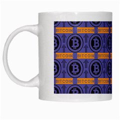 Bitcoin Logo Pattern White Mug by ExtraAwesomeSauce