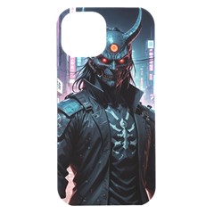 Cyberpunk Demon Samurai Iphone 15 Plus Black Uv Print Pc Hardshell Case by AwesomeSauce