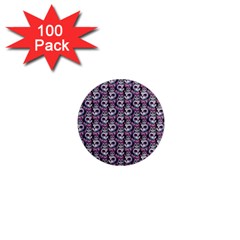 Sugar Skull Cat Pattern 1  Mini Magnets (100 Pack)  by ExtraAwesomeSauce