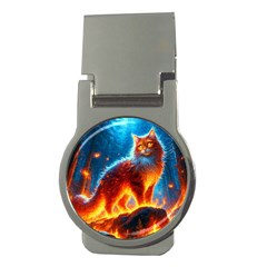 Enchanted Fire Feline Money Clips (round)  by ExtraAwesomeSauce