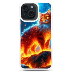 Enchanted Fire Feline Iphone 15 Plus Tpu Uv Print Case by ExtraAwesomeSauce