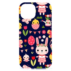 Bunny - Easter Pattern Iphone 15 Plus Black Uv Print Pc Hardshell Case by kyorashop23