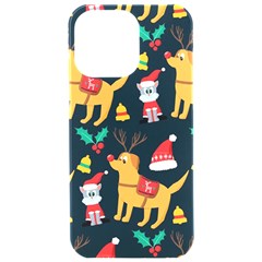 Funny Christmas Pattern Background Iphone 15 Pro Max Black Uv Print Pc Hardshell Case by Ket1n9