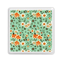 Retro 1960s Flowers Pattern 3 Memory Card Reader (square) by violetheavensky