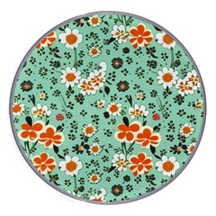 Retro 1960s Flowers Pattern 3 Wireless Fast Charger(white) by violetheavensky