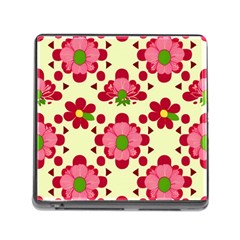 Retro 1960s Flowers Pattern 4 Memory Card Reader (square 5 Slot) by violetheavensky