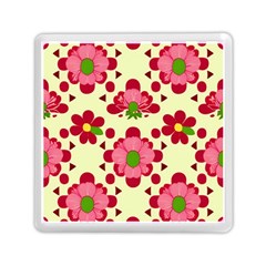 Retro 1960s Flowers Pattern 4 Memory Card Reader (square) by violetheavensky