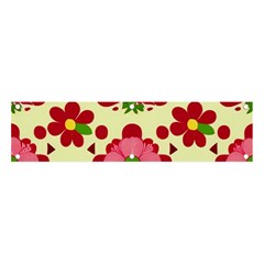 Retro 1960s Flowers Pattern 4 Banner And Sign 4  X 1  by violetheavensky