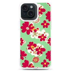 Retro 1960s Flowers Pattern Iphone 15 Plus Tpu Uv Print Case by violetheavensky