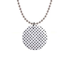 Fly Phot Motif Seamless Black And White Pattern 1  Button Necklace by dflcprintsclothing