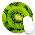 Kiwi Fruits, Close-up, Exotic Fruit Round Mousepad Front