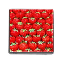 Strawberry Texture, Macro, Ripe Strawberry Memory Card Reader (square 5 Slot) by kyorashop23