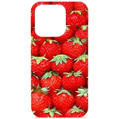 Strawberry Texture, Macro, Ripe Strawberry Iphone 15 Pro Black Uv Print Pc Hardshell Case by kyorashop23