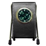 Foliage Pen Holder Desk Clock Front