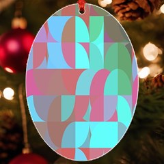 Geometric Ocean Purple Blue Pink Uv Print Acrylic Ornament Oval by ConteMonfrey