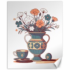 Flower Vase Nature Bloom Blossom Canvas 16  X 20  by Salmanaz77