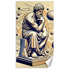 Thinker Sculpture Design Geometric Canvas 40  X 72  by Salmanaz77