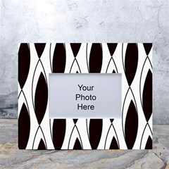 Black Minimalist Leaves White Tabletop Photo Frame 4 x6  by ConteMonfrey